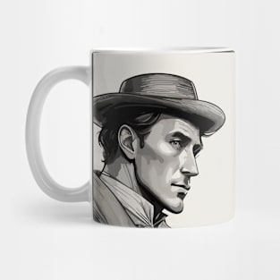 Pencil drawing. Male portrait Mug